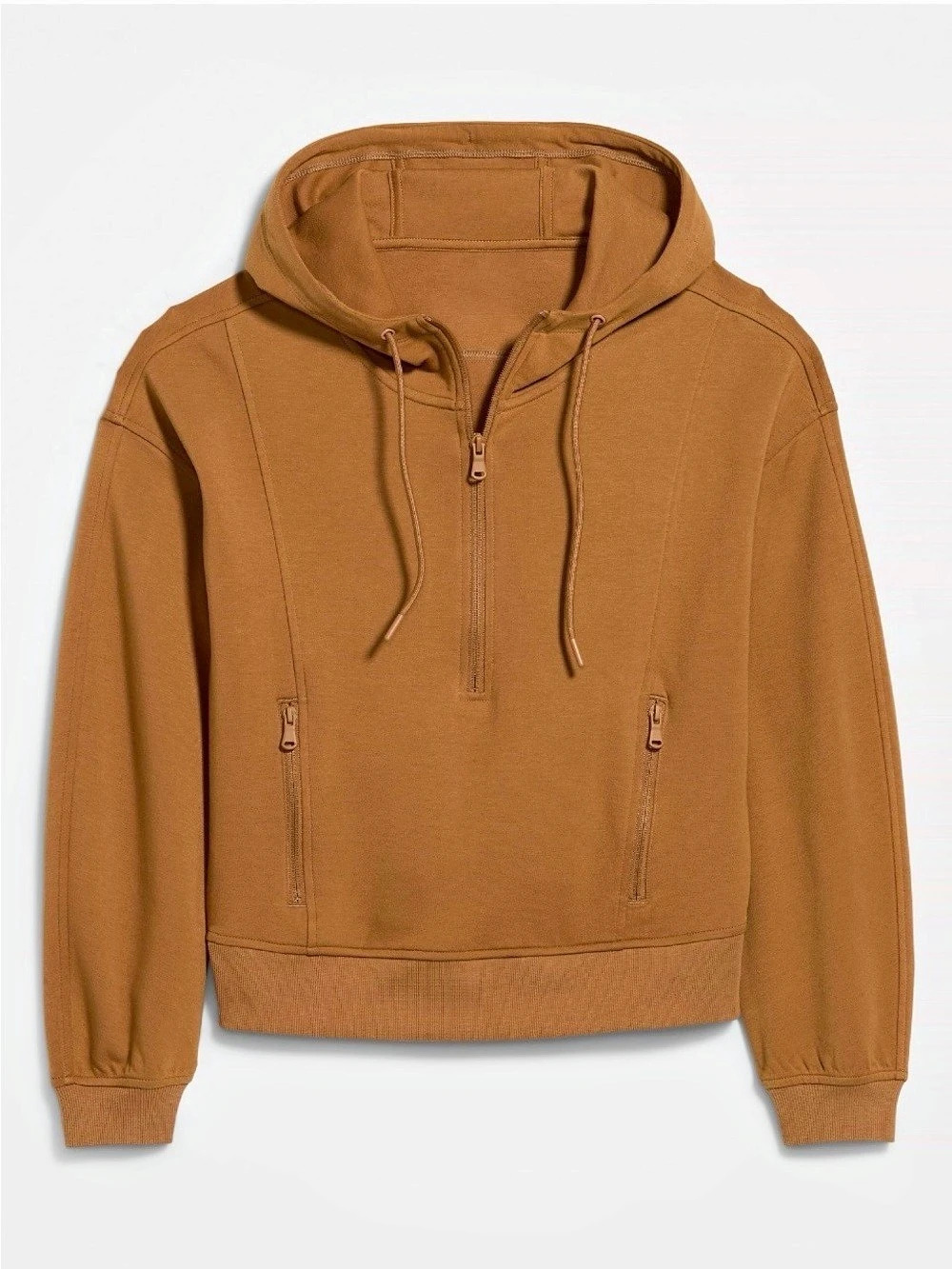 Old Navy Dynamic Fleece Half-Zip Hoodie Sweatshirt Half-Zip Hoodie Brown XL